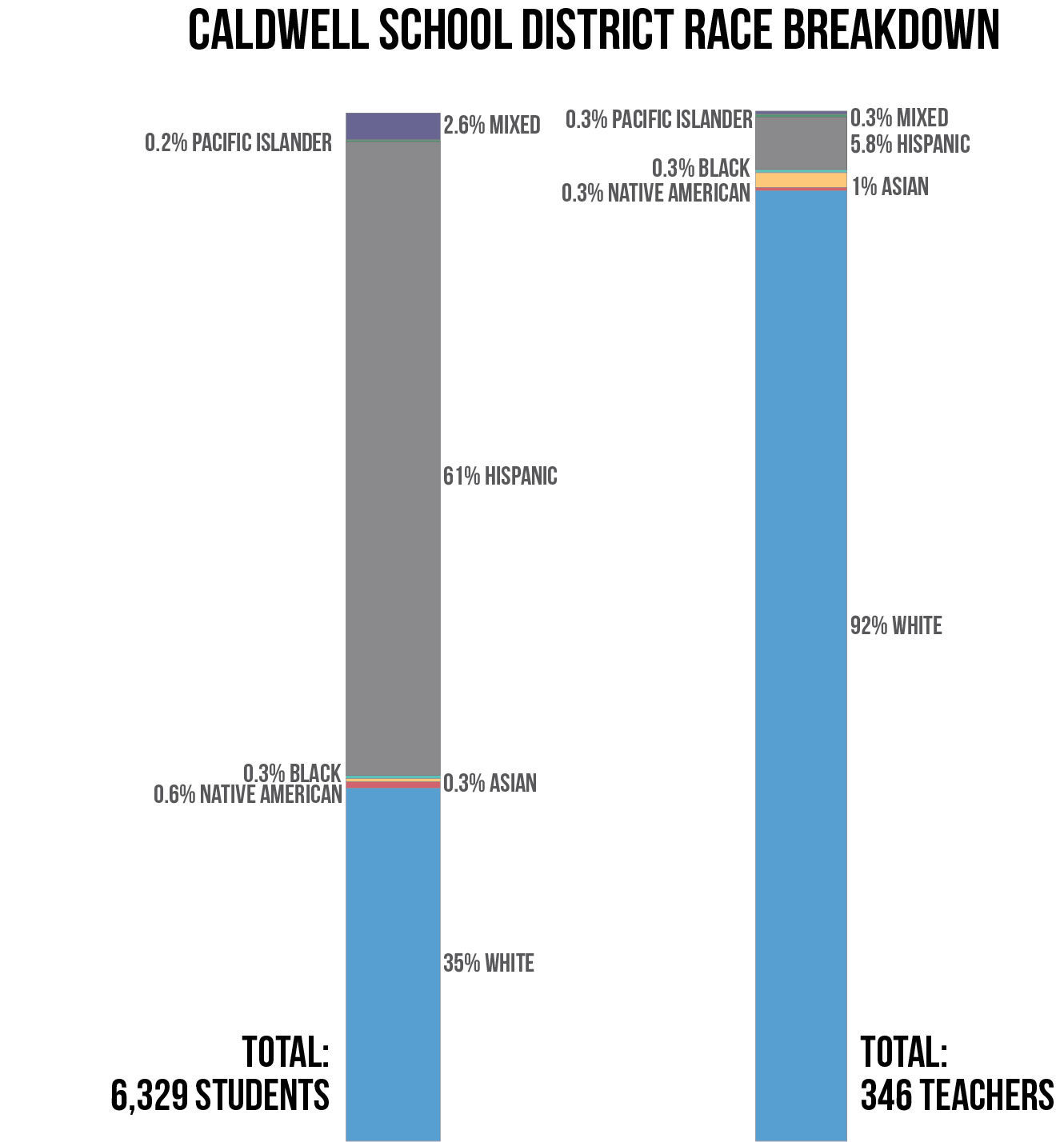 Caldwell School district race breakdown